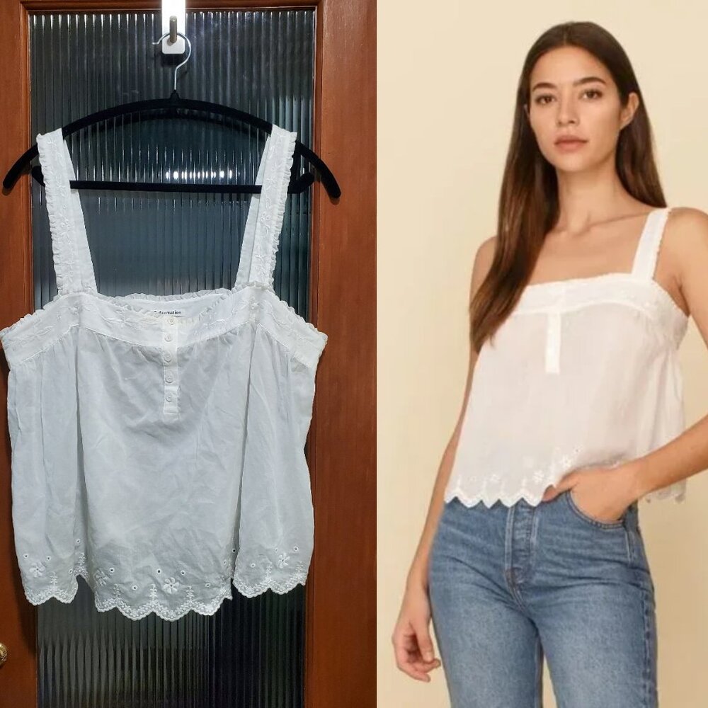 Reformation Blue Jay Cotton Top, Size XL